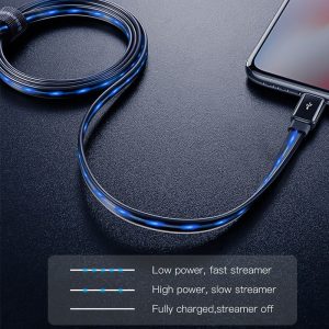 Compatible With , Compatible With , Baseus Flat Glowing 2.4A USB Cable For Xs Max 8 Plus 1M Fast Charging Sync Data Line LED USB Cable For SE 7 Cabo