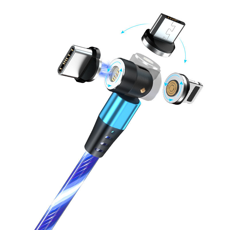 540 Rotate Luminous Magnetic Cable 3A Fast Charging Mobile Phone Charge Cable For LED Micro USB Type C For I Phone Cable – Bild 8