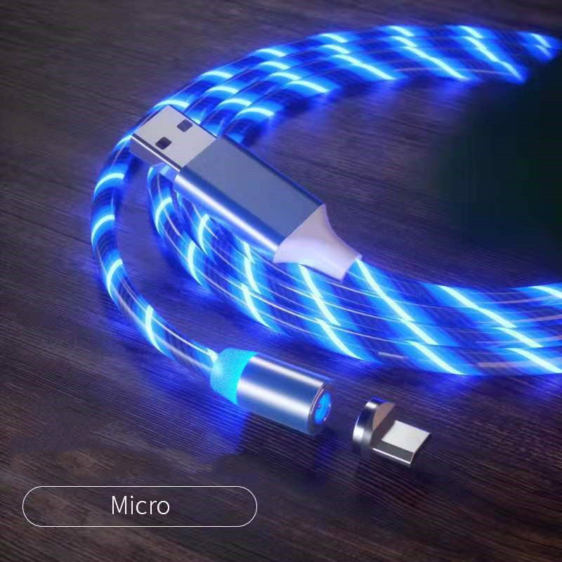 Magnetic Charging Cable Streamer Fast Charging Cable Lighting Micro USB Cable LED Magnet Charger Type-C Cable – Bild 5