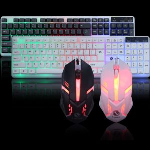 Backlit keyboard and mouse